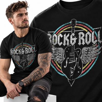 KOSZULKA HORROR ROCK & ROLL GUITAR